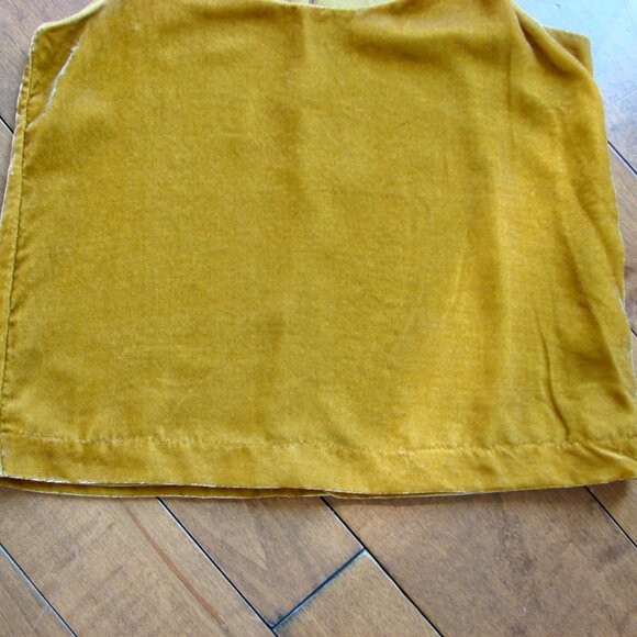J. Crew Velvet Sleeveless Tank Top Boxy Mustard Yellow Gold Size 2 Small - Picture 10 of 14